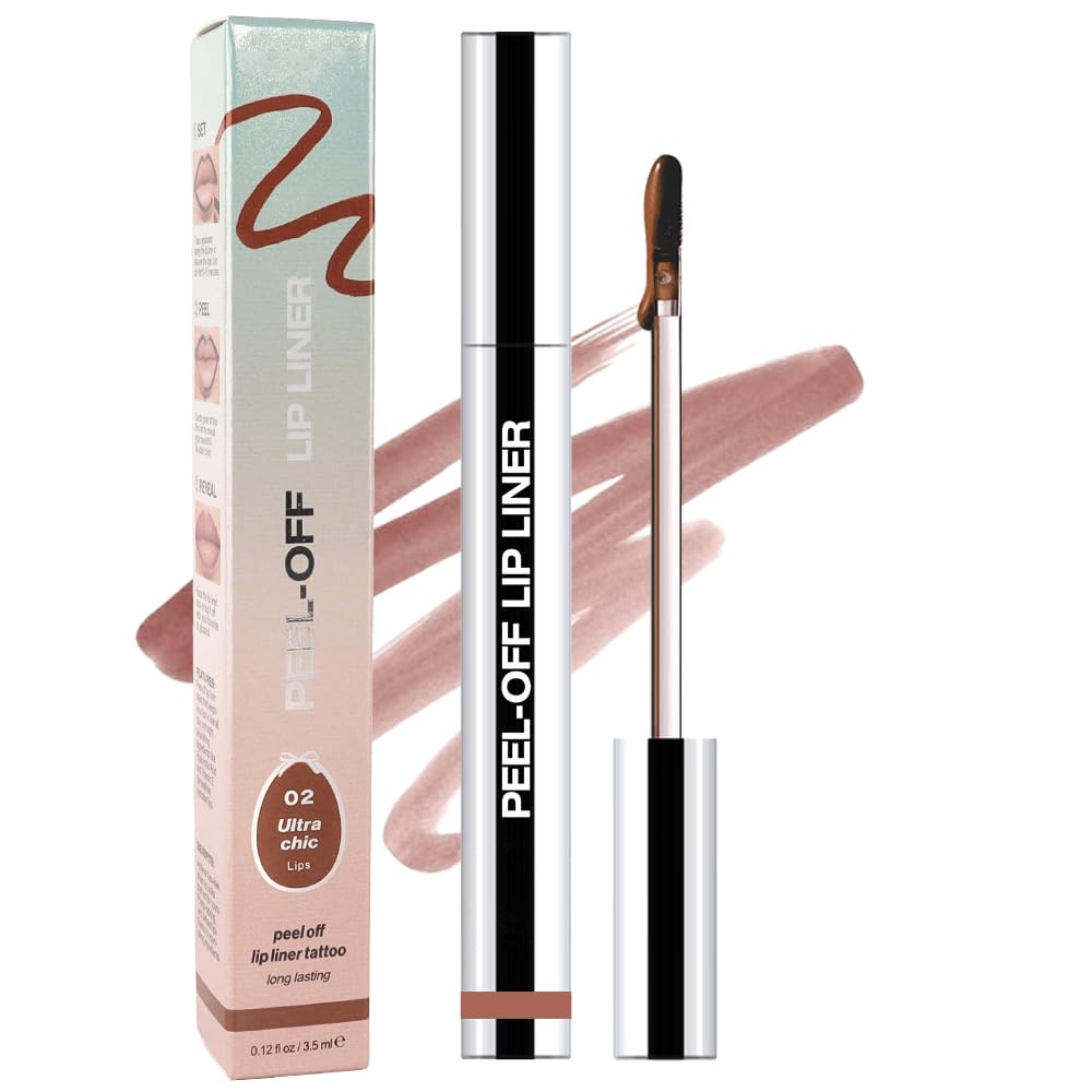 Matte Lip Gloss Stain-Peel Off Lip Liner Tattoo, Brown Lip Tint，Long Lasting Peel Off Lip Stain, Waterproof Transfer-proof Lip Mask Lip Liner Peel Off Lip Gloss,Stayn Lip Makeup. #02