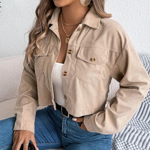 Crewneck High Neck Corduroy Coat for Women Fall Winter Long Sleeve Hooded Jackets Hoods Coats Women 20254