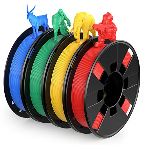 ENTINA 4 Colors PLA 3D Printer Filament Bundle, PLA Filament 1.75 mm for 3D Printers, Dimensional Accuracy +/- 0.02 mm, 200g x 4 Spools Set