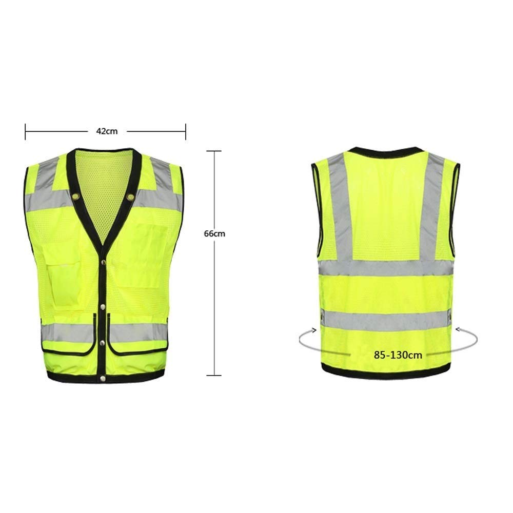 Gilet Haute Visibilité, Gilet Réfléchissant Maille Respirante En Été Gilet De Sécurité Pour Chantier De Construction Polyvalent (Couleur : Fluorescent orange)