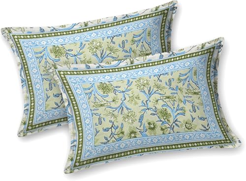Image of Bedsheet for Double Bed King Size | Jaipuri Rajasthani Cotton Bed Sheet | 1 King Size bedsheet with Pillow Cover | 240 TC Jaipuri Prints Flat Double Bed Bedsheet Cotton King Size