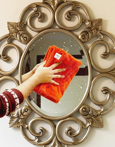 Image of SOFTSPUN Microfiber Cloth for Home - 1600 GSM, 40x60 cms, 1 Pcs, Red Twisted Loop Super Absorbent Towel - Highly Absorbent Lint and Streak Free Multi Purpose Wash Cloth for Kitchen.