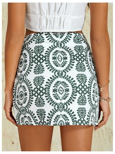Image of Milumia Women's Summer Boho Wrap Skirt Floral Print High Waisted Knot Side Short Vacation Beach Mini Skirt