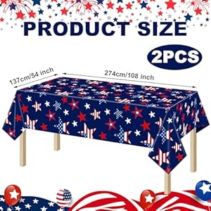 peony man 2 Pcs Patriotic Plastic Tablecloth Red White Blue Star Disposable Table Covers 54 x 108 Inch Rectangle Tablecloths for Patriotic 4th of July Memorial Independence Day Party Supplies peony man 2 Pcs Patriotic Plastic Tablecloth Red White Blue Star Disposable Table Covers 54 x 108 Inch Rectangle Tablecloths for Patriotic 4th of July Memorial Independence Day Party Supplies
