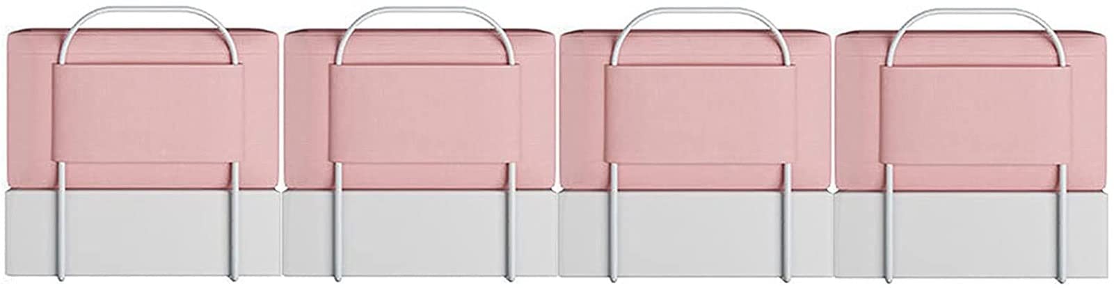 Foam Bed Guard, Bed Rails Bumper, Adjustable Height, Pearl Cotton + Metal Support, Bed Guard All Sides for Toddlerbed and Single/Double Bed, Sleep Easy (Color : Pink, Size : 200cm(50cm*4))