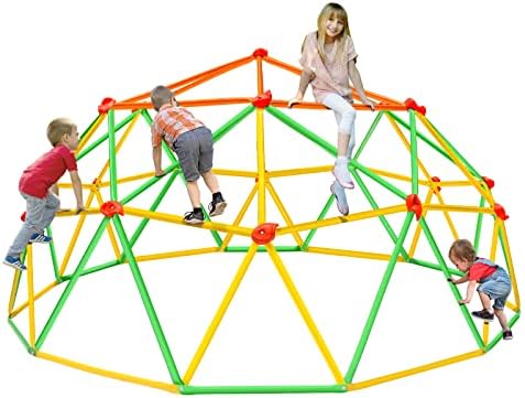 NAQIER Climbing Dome Upgraded 10FT Dome Climber for Kid 3-10 Jungle Gym Monkey Bar for Backyard Geometric Climbing Dome Support 800LBS Kids Outdoor Play Equipment Toddler Outside Climbing Toy