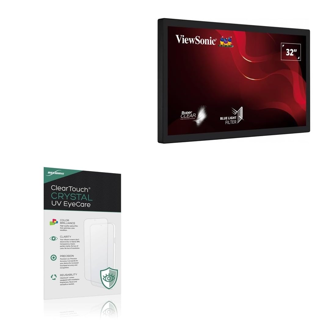 BoxWave Screen Protector Compatible With Viewsonic TD3207 - ClearTouch Crystal Anti-UV EyeCare (2-Pack), Filters out Harmful Blue Light Reduce Fatigue