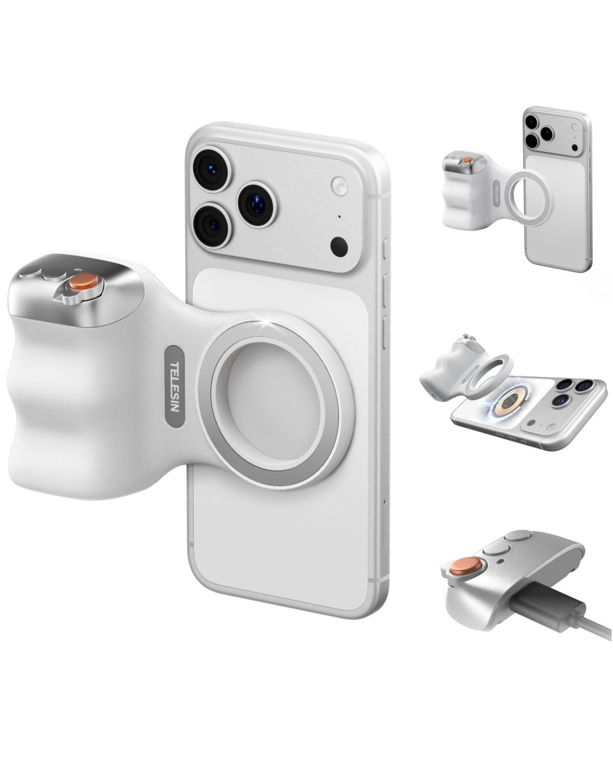 Amazon | TELESIN マグネット スマホ カメラグリップ iPhone カメラ