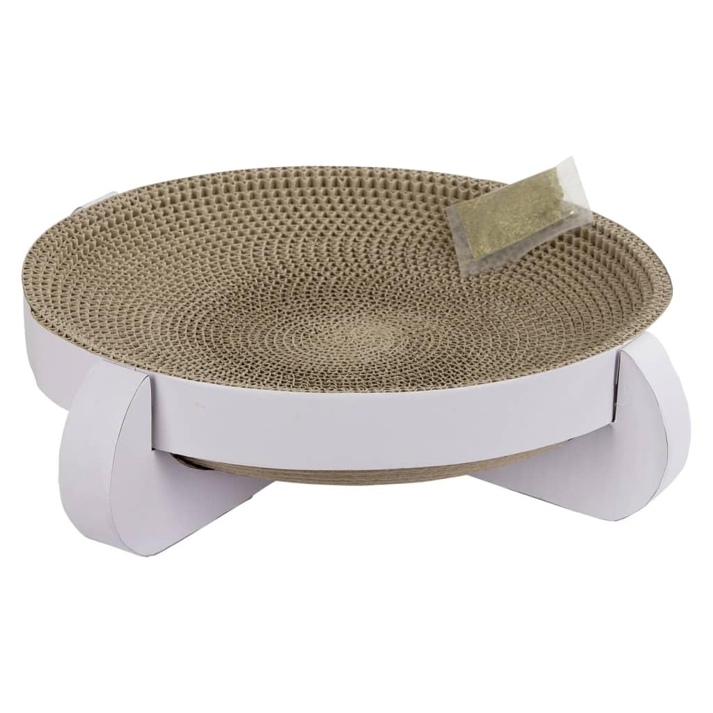 Kerbl, Letto tiragraffi con Erba gatta, 35 x 35 x 10 cm, Bianco Platino