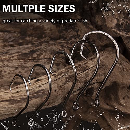 THKFISH 100 Stück Octopus Circle Hook Baitholder Angelhaken Stachelhaken Haken Angeln Einzelhaken Kreishaken Wallerhaken… – Bild 6