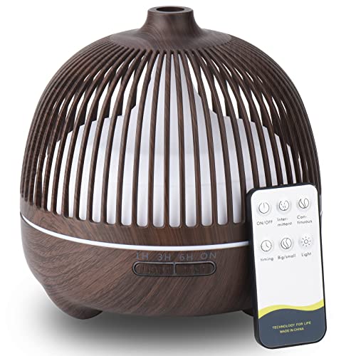 YuQSpace Aroma Diffuser Ätherische Öle, 500ml Ultraschall Diffuser Luftbefeuchter Aromatherapie Düfte Raumbefeuchter Elektrisch Duftlampe mit 7 Farben LED Timerfunction für Schlafzimmer Raum Büro Cover