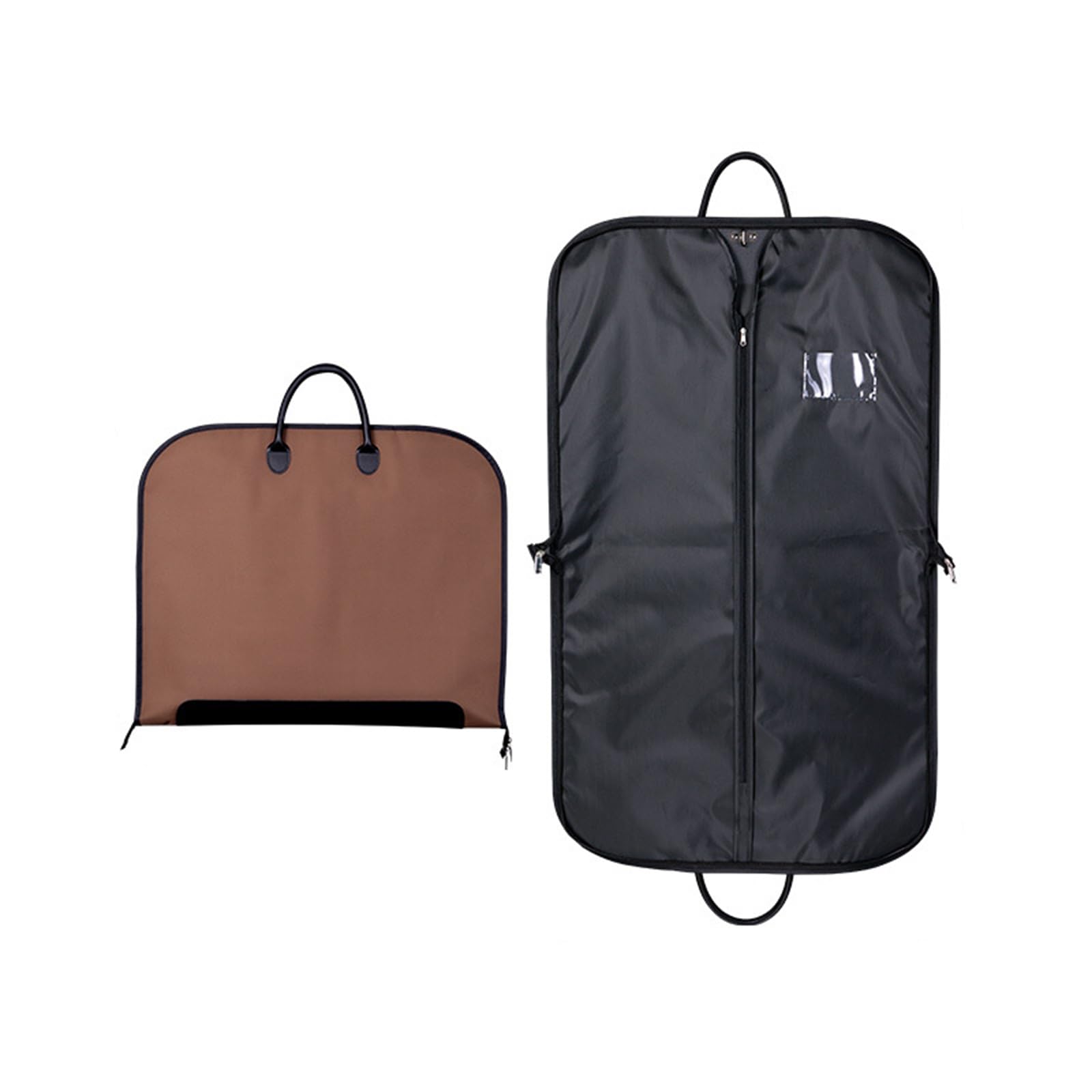 Copriabiti Porta abiti da 39 pollici Borse Oxford impermeabili antipolvere Porta abiti da viaggio Affari Abiti pieghevoli Borsa con manico in pelle, 100 x 60 cm, Marrone (Grigio 100x60 cm) (Marro