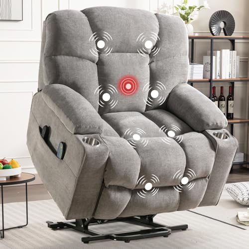 CANMOV Oversized Power Lift Recliner Chair for Elderly, Big and Tall Electric Recliner Chair with...