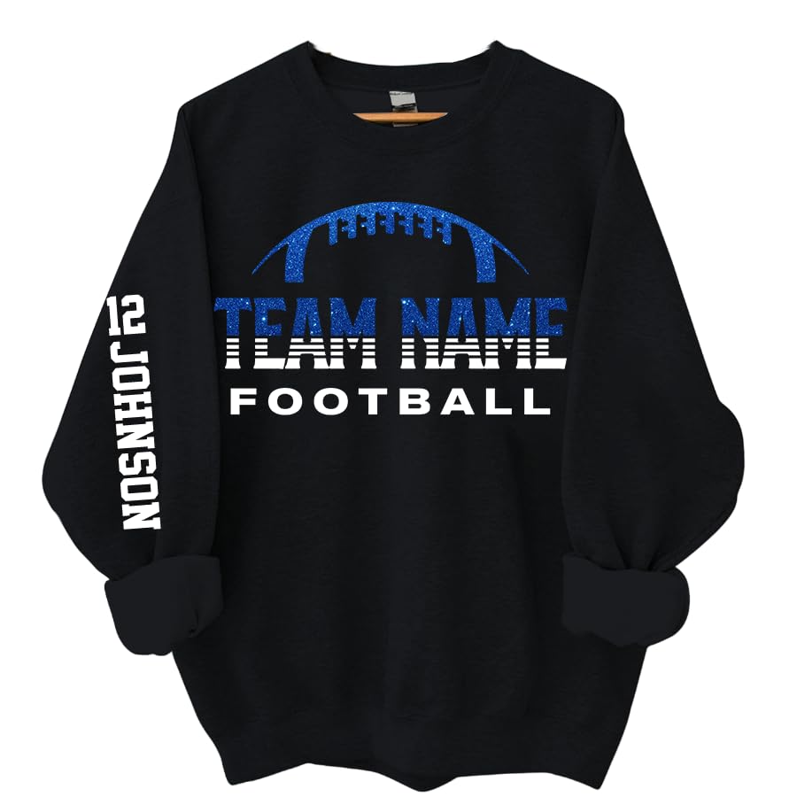 Personalized Women's Football Mom Shirt & Sweatshirt3