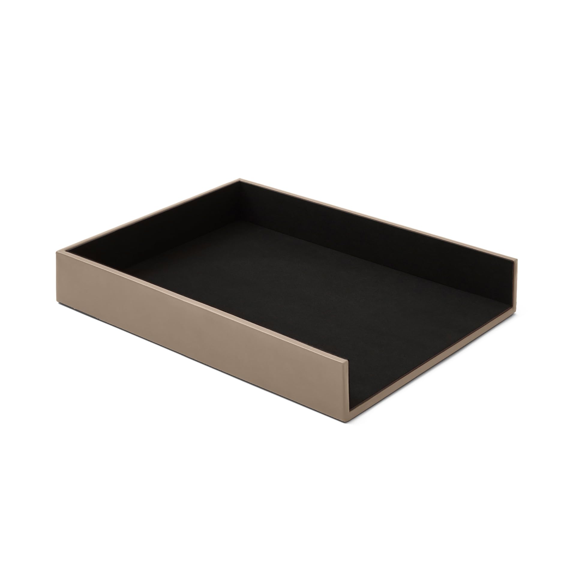 Eglooh - Minerva - Paper Tray for Desk and Office Leather Dove Grey - A4 Document Tray, Letter Organiser - cm 32 x 24,2 x H.5 - Entirely Made in Italy