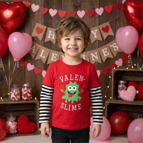 Image of Unique Baby Boys Shirts for Kids and Toddlers Striped Layered Long Sleeve with Embroidery