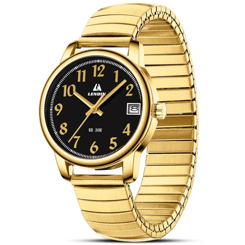 LN LENQIN Damen Uhren Damen Uhr Edelstahl Wasserdicht Uhren für Frauen Analog Quarz Armbanduhr Expansion Band