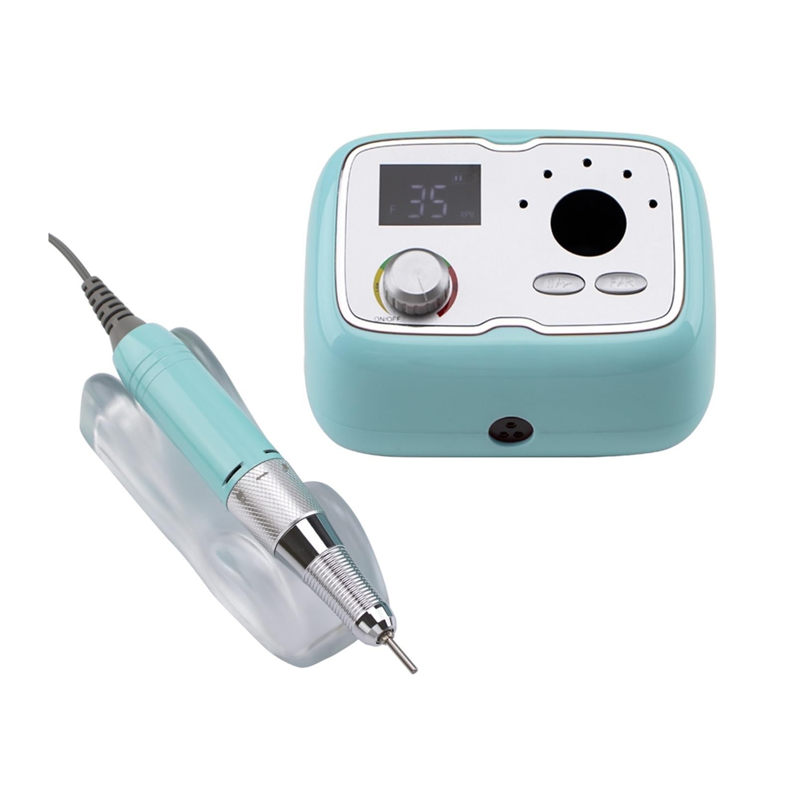 Elektryczna frezarka do paznokci, Akumulatorowa wiertarka do paznokci, stojak na pudełko maszyna do Manicure, przenośna elektryczna bezprzewodowa bezprzewodowa polerka do paznokci 35000 obr./min(Nero)