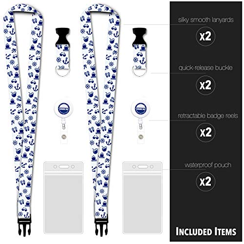 image for Cruise On Cruise Lanyard for Ship Cards – 2-Pack Retractable Badge &