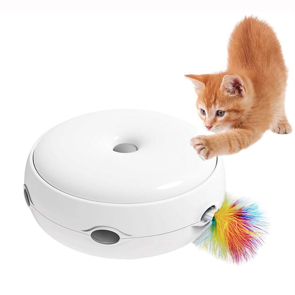 Jouet Interactif pour Chat avec Plume Rotative, Intelligent Electronique Jouet De Chasse Automatique pour Chat Trois Modes Jour & Nuit Aléatoire Stimulateur Intéressant