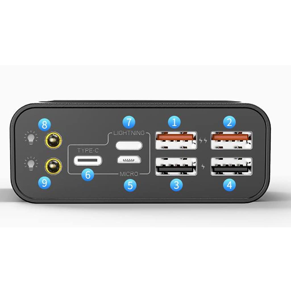 Banca di Alimentazione di Grande capacità Dormitorio for Studenti Batteria Esterna Durata della Batteria Banca di Alimentazione Mobile (Color : Black)