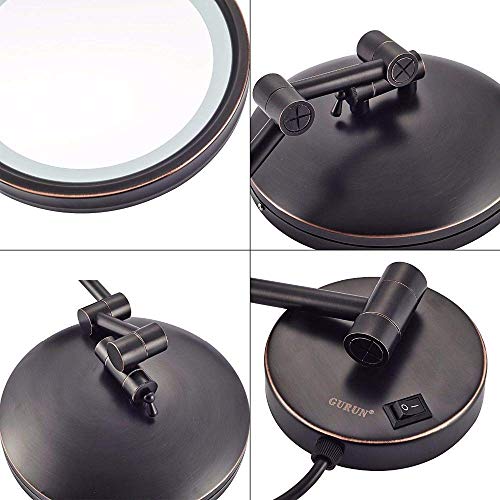 Miroir mural noir éclairé pour meuble-lavabo, l'accessoire pliant idéal pour votre routine beauté - 7