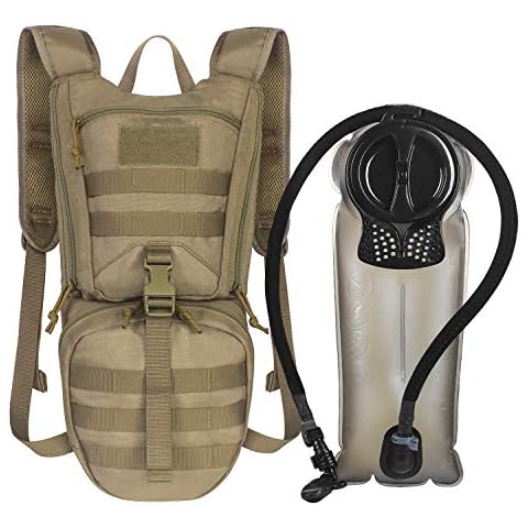 Unigear Tactical Hydration Packs Backpack 1050D with 3L Water Bladder, Thermal Insulation Pack Keeps Liquid Cool up to 4 Hours for Hiking, Cycling, Hunting and Climbing (Tan) Cover