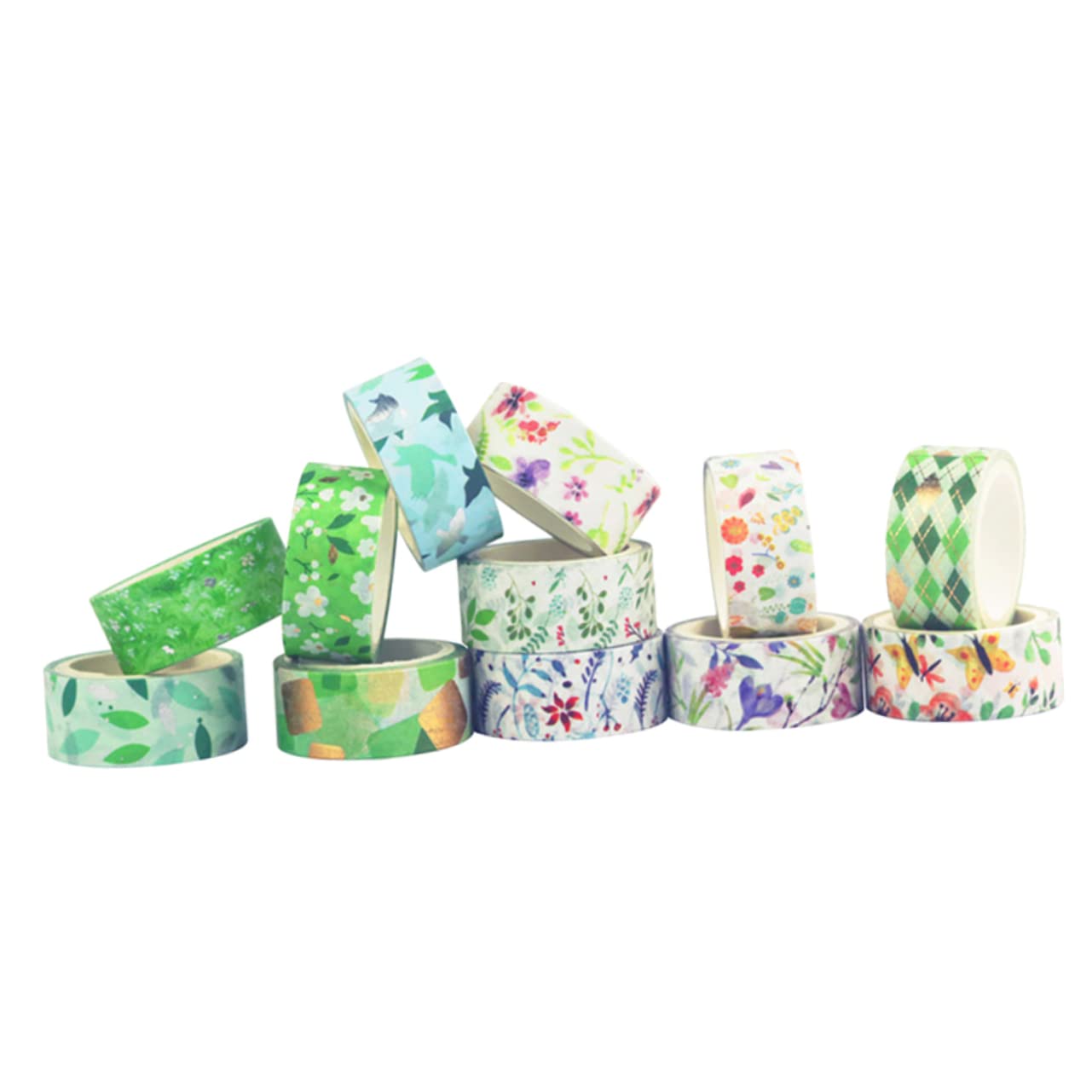 STOBOK 48rollen Washi Tape Mit Blumenmuster Dekoratives Klebeband Für Scrapbooking Journaling Und -projekte Mit Fröhlichen Designs Und Silberprägung