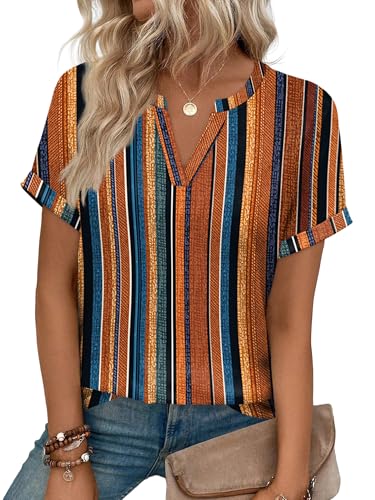 Image of WIHOLL Womens Blouses Spring Tops Short Sleeve Shirts Dressy Casual Summer Vacation Fashion Clothing 2026