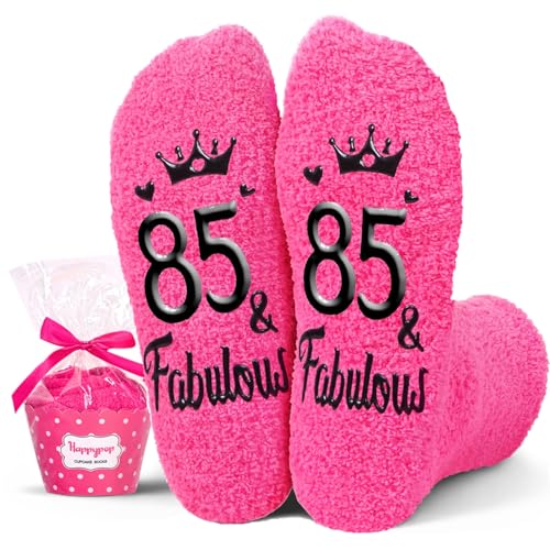 HAPPYPOP 85th Birthday Gift Ideas - Birthday Socks for 85 Year Old Women