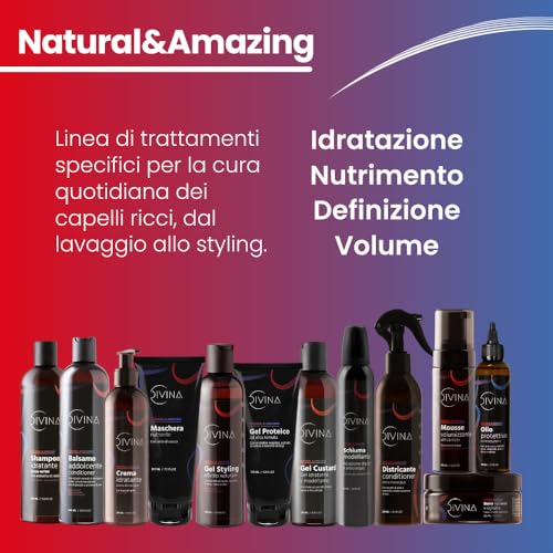 Volumising Mousse belebt Locken mit Goji-Extrakt, geeignet für gewelltes und lockiges Haar Natural&Amazing von DIVINA BLK (150ml)