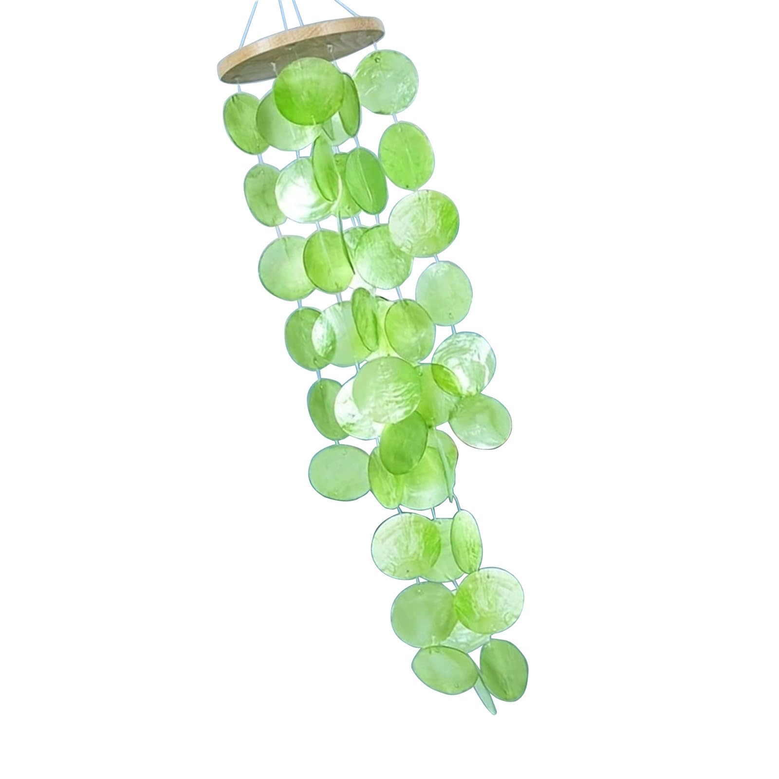 Buxuaaaa Women's Light Green Capiz Shells Windchimes For Garden Decoration Enhances Outdoor Decoration With Soothingly Sounds Coastal Windchimes