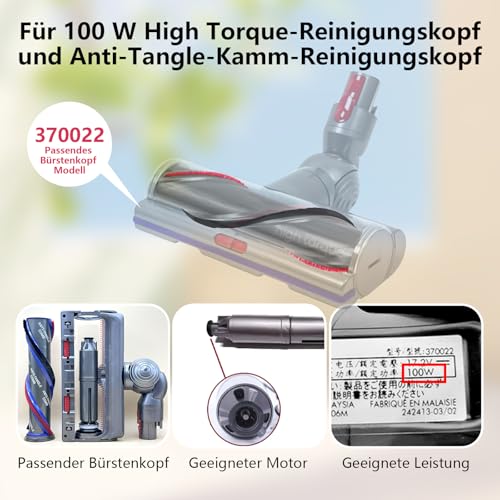 iRobacc Bodenbürste Ersatzbürste Kompatibel mit Dyson V11, V15 Staubsauger für 100W Hochdrehmoment Anti-Knotter Elektrische, Ersatzbürstwalze, Brushroll Brushbar, Bürstenrolle Scrollleiste