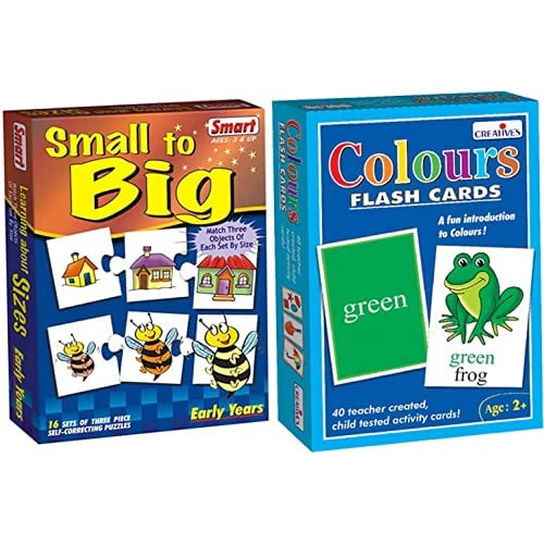 Smart - 1012 Small to Big Puzzle (Multi-Color, 48 Pieces)&Creatives Colours Flash Cards (Multi-Color, 40 Pieces) (B0B9GYHJVW) Amazon Price History, Amazon Price Tracker