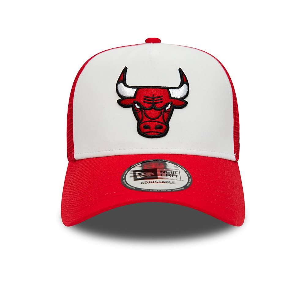 New Era Chicago Bulls NBA Team Colour White Red A-Frame Adjustable Trucker cap