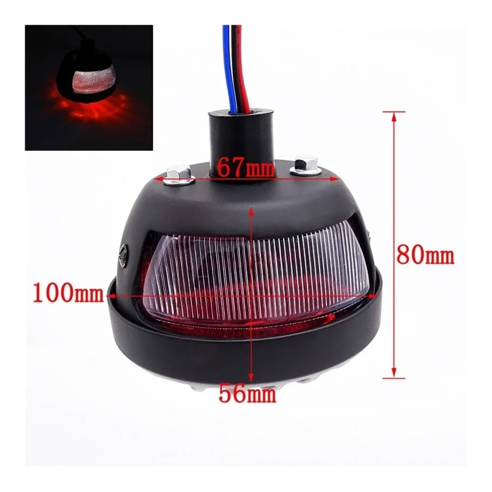 Generique Moto Arrière Lampe Feu Arrière LED Pour Motos, De Plaque D'immatriculation Universel Pour Bobber Chopper Rat, Personnalisé