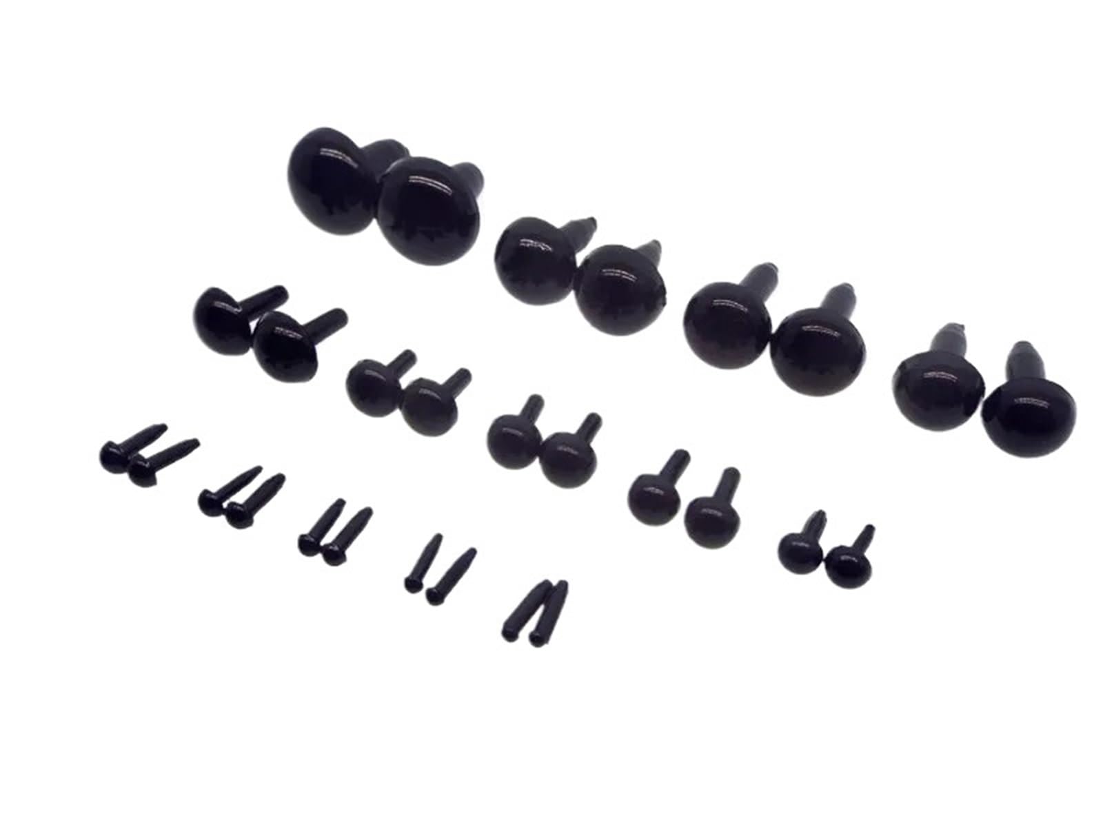 1,8/2/2,5/3/3,5/4/5/6 mm schwarze Tieraugen aus Kunststoff for Basteln von Puppen for Häkeln von Stofftier-Zubehör bestanden EN71(50 sets (100pcs),1.8mm)