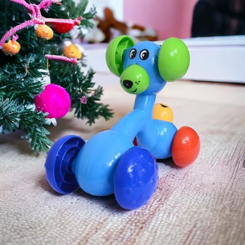 Image of 3 Face Role Play Dog Friction Toy Push and Go Puppy Car with 3 Expressions Interactive Animal Toy for Kids 1-4 Years - Motor Skills Development