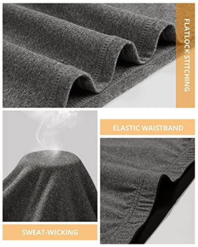Runhit Long Johns For Men Thermal Pants For Men Fleece Lined Base Layer Underwear Running Tights Leggings Grey Xl #TOP4