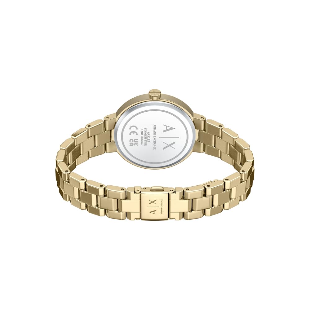 Armani Exchange Reloj para Mujer, Movimiento de Cuarzo de Dos Agujas y Caja de 36 mm con Correa de Acero Inoxidable o Cuero