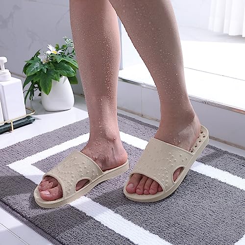 Image of shevalues Shower Shoes for Women Men with Arch Support Quick Drying Pool Slides Lightweight Beach Sandals with Drain Holes