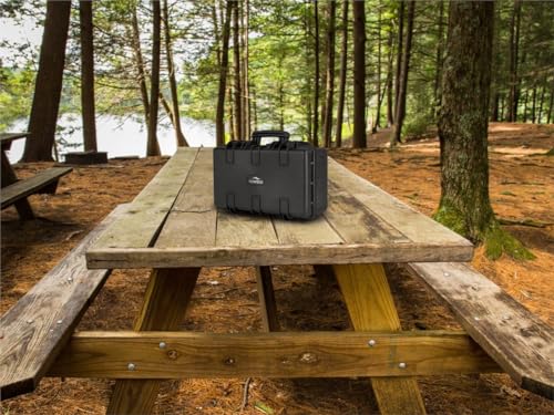 Image of Monoprice Weatherproof Hard Case - 22 x 14 x 8 Inches, With Customizable Foam, Shockproof, IP67, Ultraviolet And Impact Resistant Material, Black - Pure Outdoor Collection