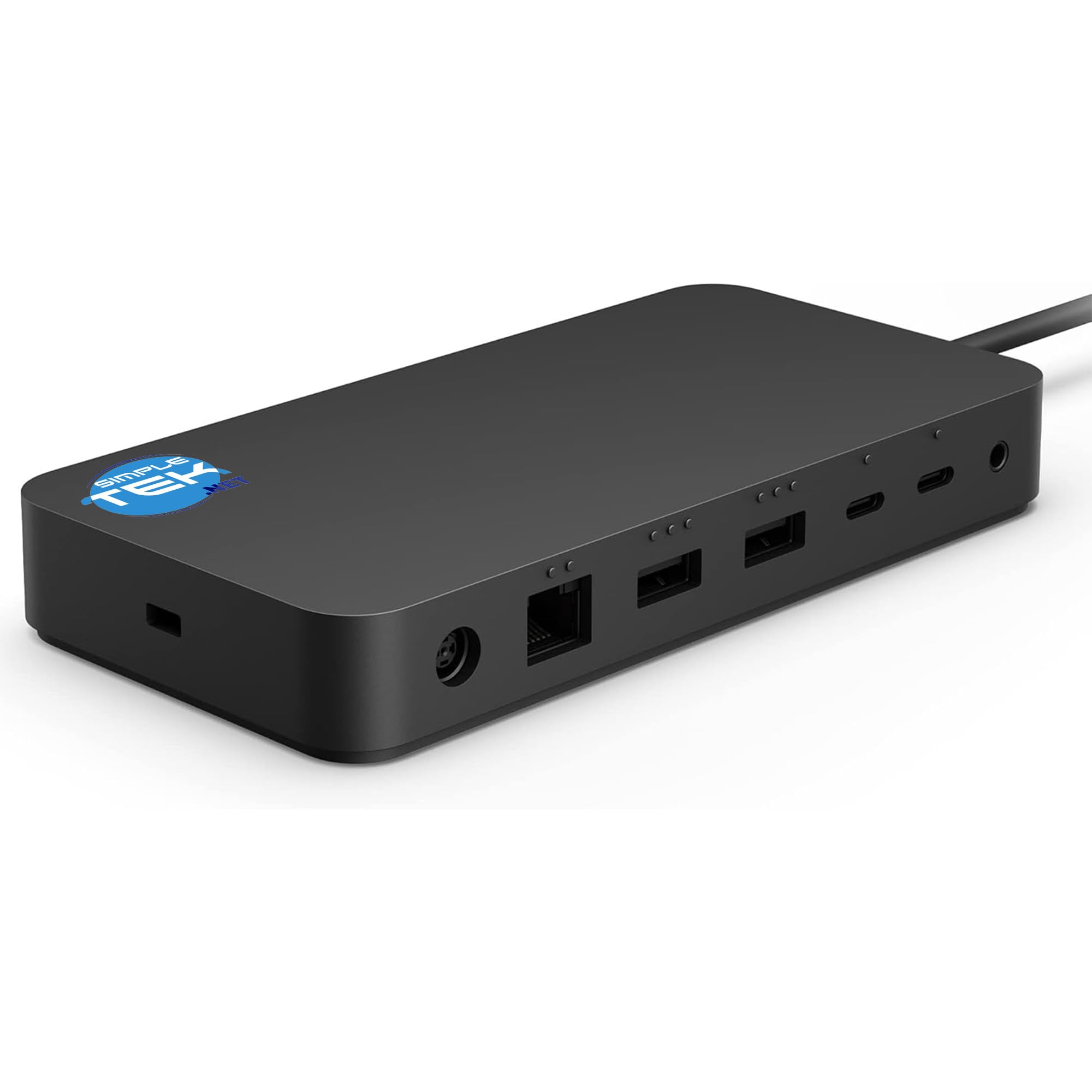 SIMPLETEK - Docking station Thunderbolt 165W con alimentatore incluso – 3x USB-C, 3x USB-A, RJ-45, Jack Audio, compatibile con Microsoft Surface Pro