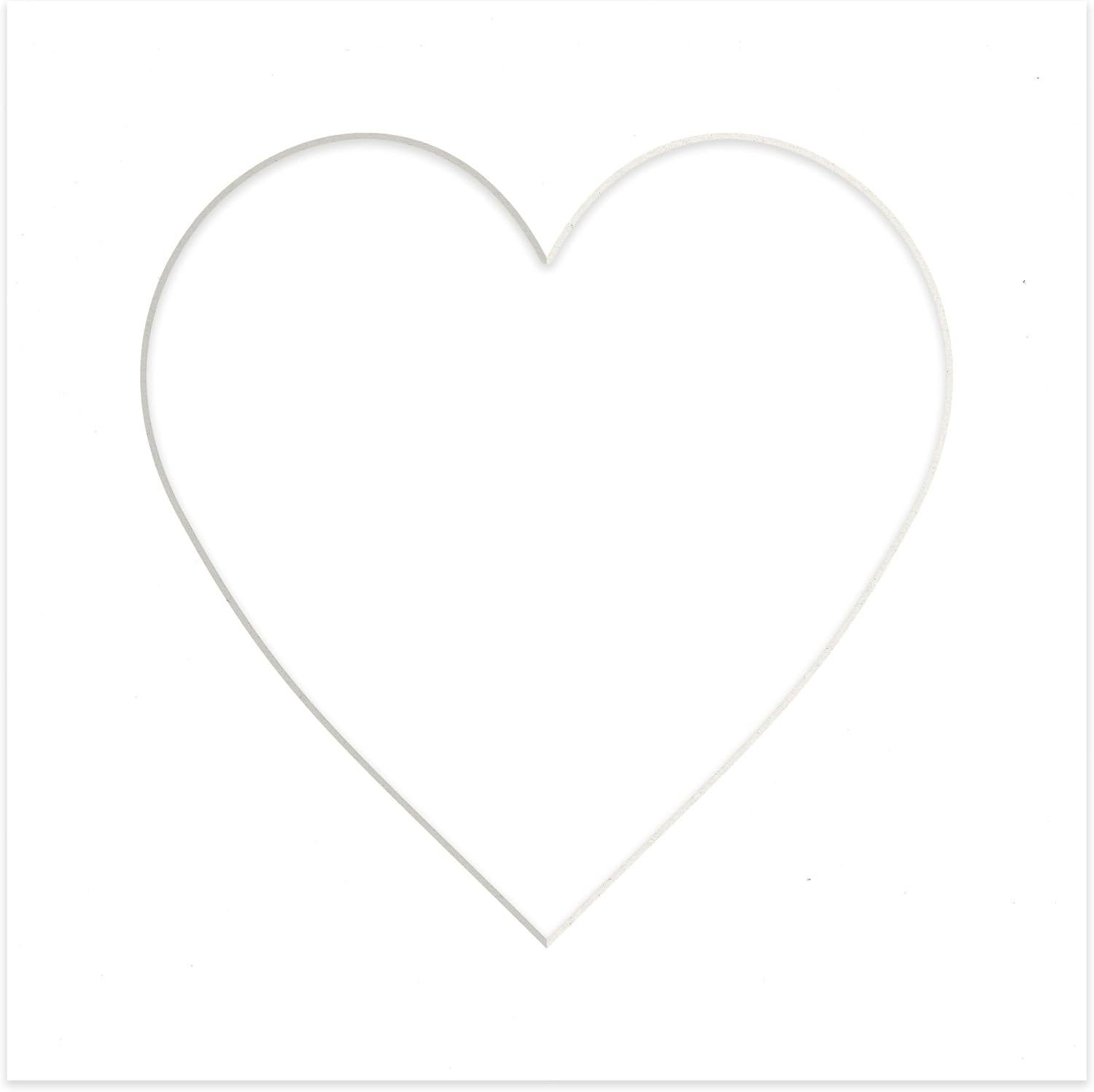 14x14 Mat Bevel Cut for 10x10 Photos - Precut White Heart Shaped Photo Mat Board Opening - Acid Free Matte to Protect Your Pictures - Bevel Cut for Family Photos, Pack of 1 Matboard Show Kit With Acid