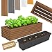 BOGATECO Blumenkasten aus Holz | Pflanzkasten | Blumentopf 64 x 20 x 14,5cm | Kräutertopf für zu Hause Garten Balkon Terrasse | Topf mit Kunststoffeinsatz | Imprägniert | Dunkelbraun
