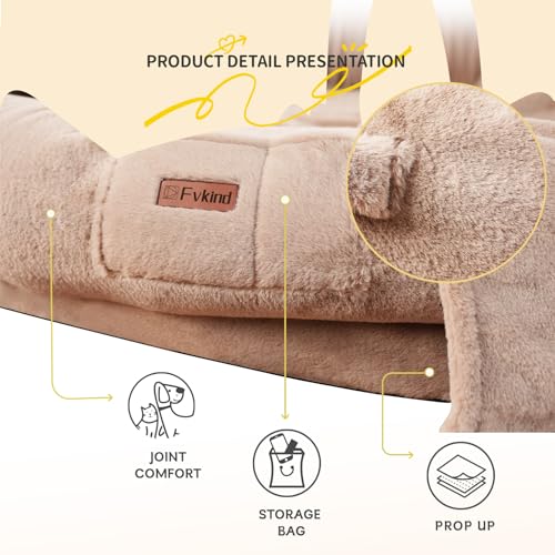 Image of Fvkind Human Sized Dog Bed, Dog Bed for Humans, 71 inchx51 inchx12 inch, Khaki