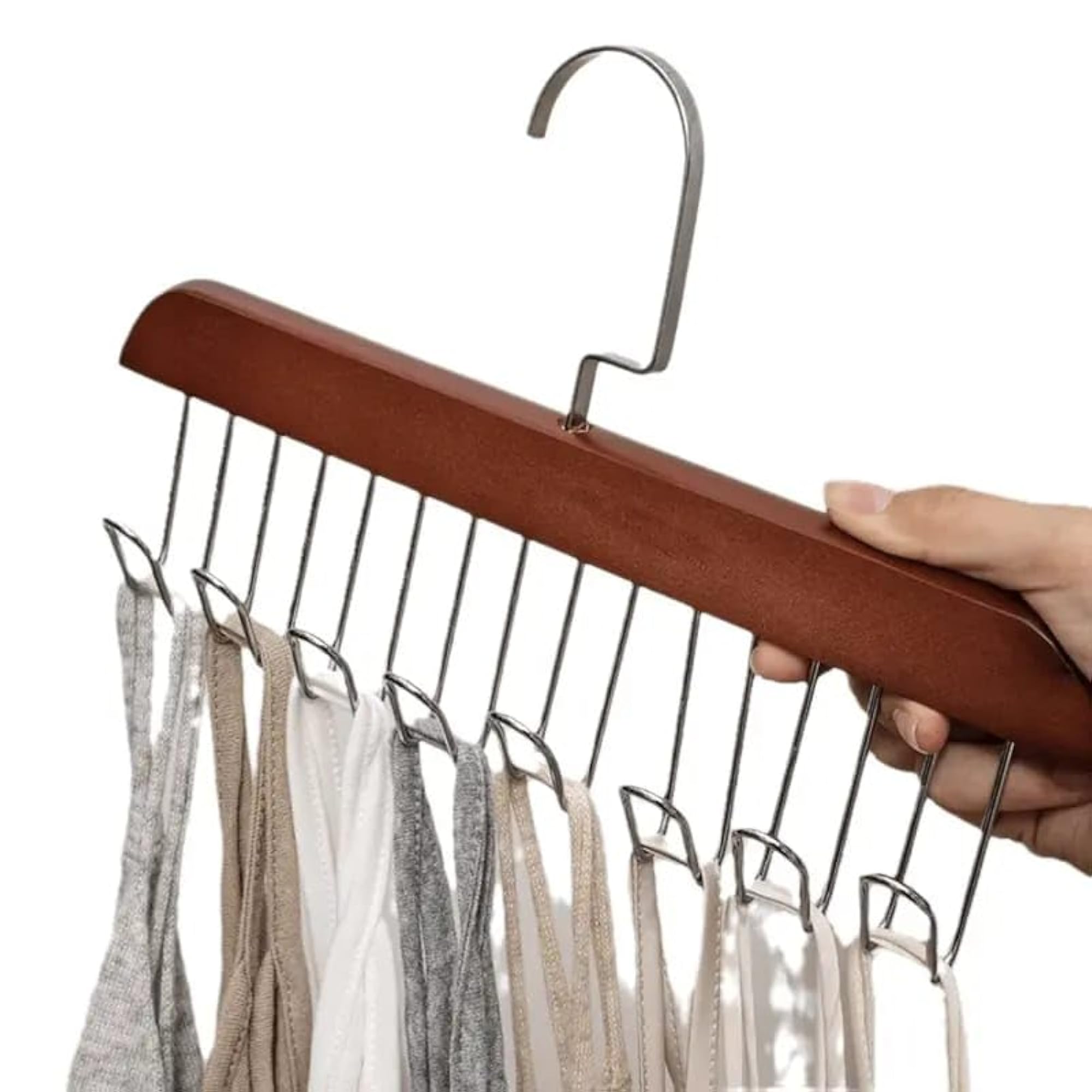 8 Hook Wooden Hangers for Closet Organization