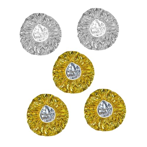 OSOLADY 5Pcs Hair Processing Hats Aluminium Foil Deep Conditioning Caps for Hair Treatments Elastic Rim Heat Retaining Design Professional Hair Coloring and Highlighting