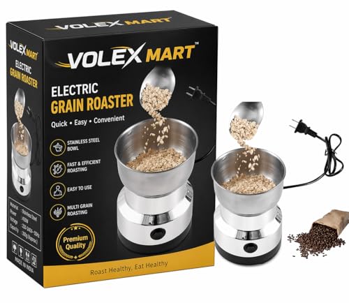 Image of VolexMart Stainless Steel Portable Mini Electric Coffee & Spice Grinder | Masala & Dry Fruit Grinder | High Speed Multipurpose Powder Machine for Kitchen