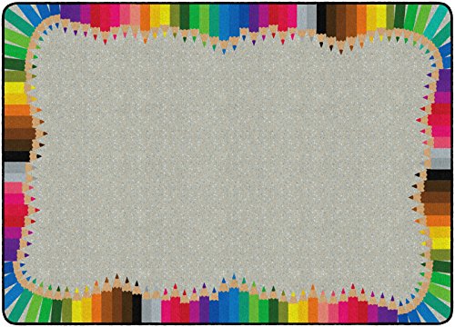 Flagship Carpets Colored Pencils Multicolor Rug for Classroom, Home Learning Area Rug, Playroom Mat, or Kids Room Carpet, 6' x 8'4